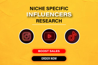 research instagram, youtube and tiktok influencer for you