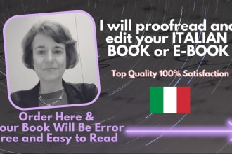 proofread and edit your italian book or ebook