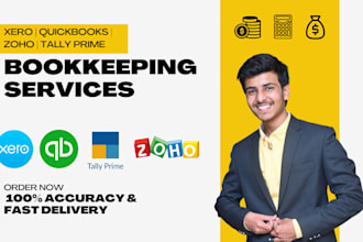 do bookkeeping in xero, quickbooks, zoho books, and tally with accuracy