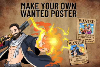 do wanted poster for you in 5 hour with free background