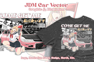 draw japanese vector car illustration for your t shirt