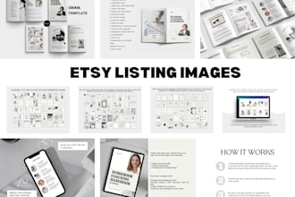 create etsy mockups, etsy listing thumbnails, canva templates, seo and listings
