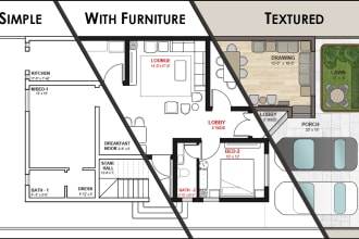 draw creative reliable architectural 2d floor plans