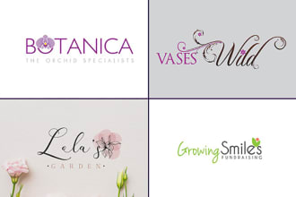 do watercolor feminine floral logo design for you within 18h