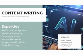 write ai, ml, deep learning, and related projects contents