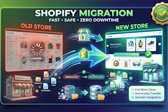 transfer, migrate, or full clone shopify store website