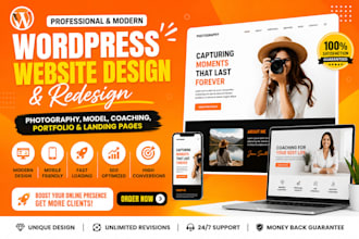 redesign your wordpress photography, model, coaching or portfolio website