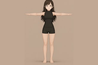 create 3d character models for vtuber, anime, 3d rigging and vroid