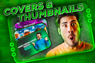 make thumbnails or covers for youtube twitch tiktok igtv
