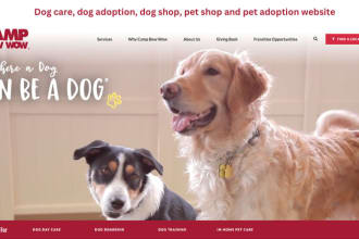 build a dog sitting, dog care, dog adoption website