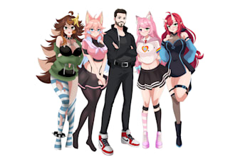 draw anime girls, oc, fan art, nsfw and sfw