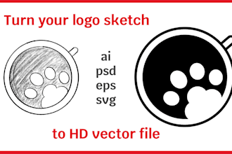 redraw your logo in vector from sketch