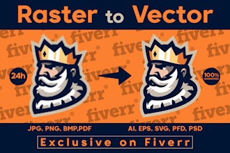 convert raster logo, image in vector file high resolution