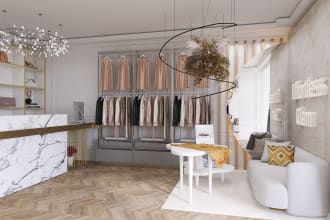 design your commercial space, office, workspace design 3d rendering interior