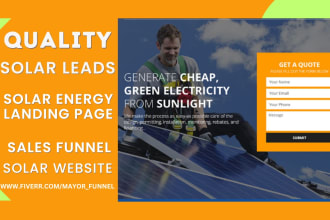provide solar leads solar panel solar energy leads landing page and website