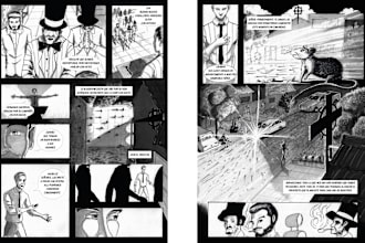create a black and white comic page or manga page