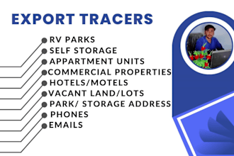 provide mobile home park rv park and self storage leads with skip