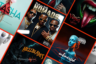 design trendy album cover using ai and photoshop