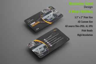 black and orange elegant car rental business card