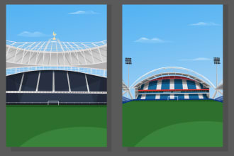 make football stadium to vector illustration poster
