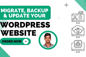handle wordpress website backups, cloning, migration, and update