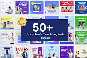 design 7 social media posts graphics, social media post design