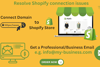 register your shopify domain and create a custom business email