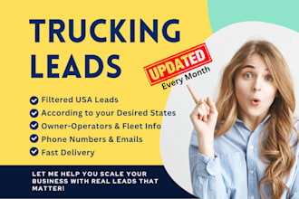 provide 3000 verified US trucking leads from carriers database