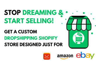 build shopify store, shopify website, shopify dropshipping store