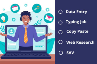 do data entry, copy paste, excel data entry and web research