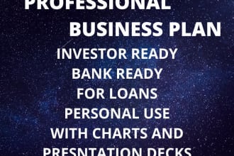 write a business plan for loans startups investors