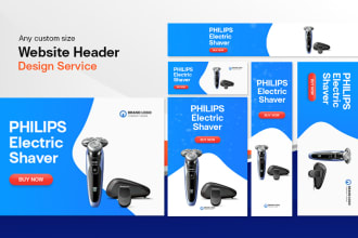 design website header, web slider, and shopify banner ads, product banner
