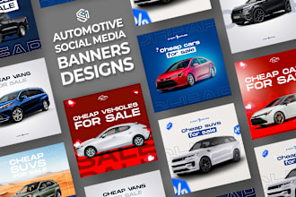 design car sale, rental social media post and ads design