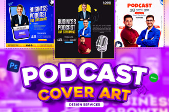 design a best podcast cover art or podcast episode cover art