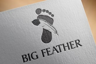 make professional feather logo design for your brand