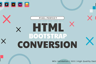 convert PSD, figma  to HTML bootstrap responsive design