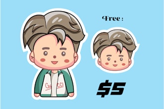 draw cute kawaii chibi illustration in fast delivery