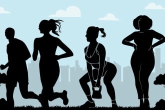 create silhouette line art logo