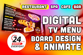 design creative and readable tv digital menu board