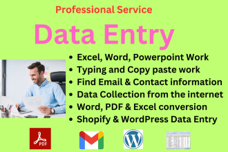 do professional data entry and web research job