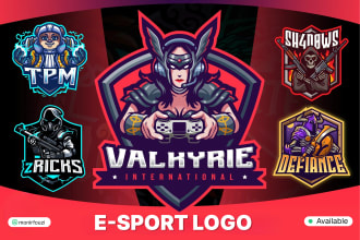 design awesome esports logo for youtube, twitch, gaming