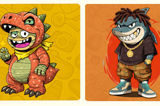 draw bold urban mascot or cartoon character for streetwear tshirt