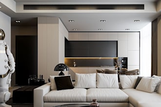 3d interior design office and home