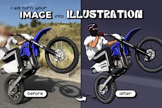 turn your image into a cartoon style illustration