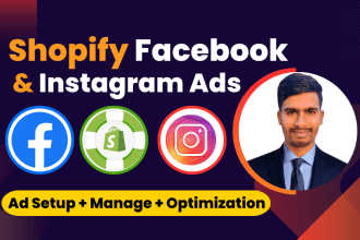 do shopify facebook ads campaign, fb marketing,advertising and instagram