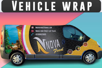 design awesome car, van, vehicle wrap design and vehicle stickers