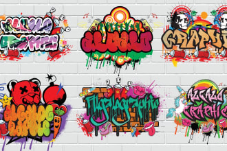 design  graffiti text for logo, illustration , tshirt, sticker in 24 hours