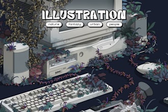 draw creative and colorful digital illustration