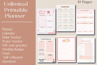 design a minimalist planner, calendar, habit tracker