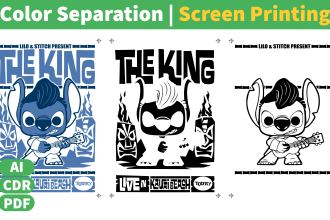 prepare the color separation for screen printing